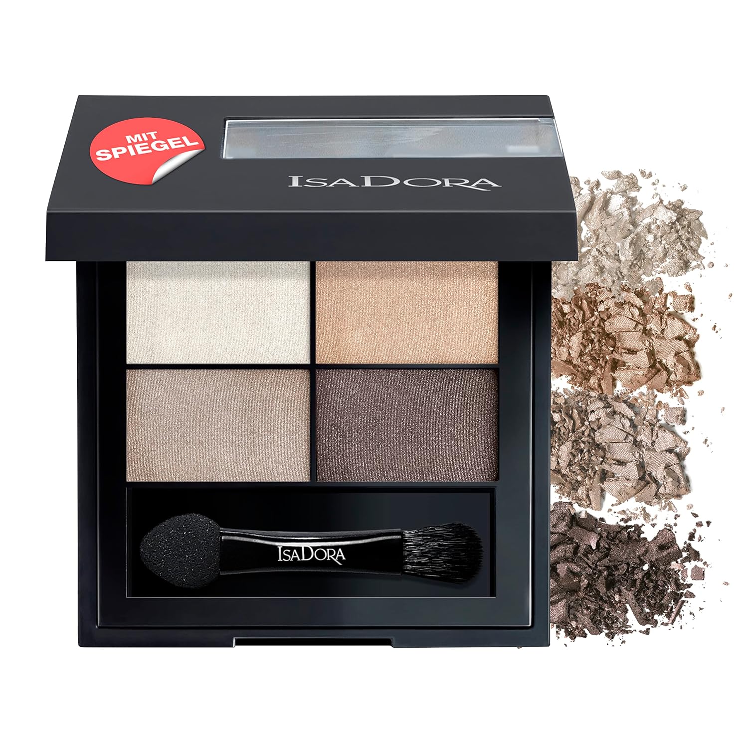 IsaDora Eyeshadow Palette Quartet - Eyeshadow Palette for Flawless Eye Make-Up - Vegan - Stunning Make Up Set with Four Eye Shadows - Pearls Allure