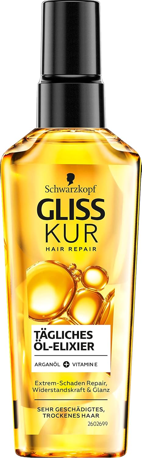 Schwarzkopf Gliss Kur Daily Oil Elixir Hair Care with Argan Oil, 75 ml