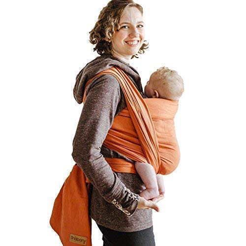 Shabany® Baby Sling - 100% Organic Cotton - Baby Belly Carrier for Newborns Toddlers up to 15 kg - Woven - Includes Baby Wrap Carrier Instructions - Red (Loves)