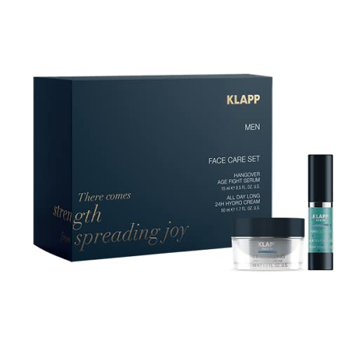 KLAPP Cosmetics - MEN Face Care Set - Weihnachten 2021 (1 x 15 ml Hangover Serum | 1 x 50 ml 24H Hydro Cream)