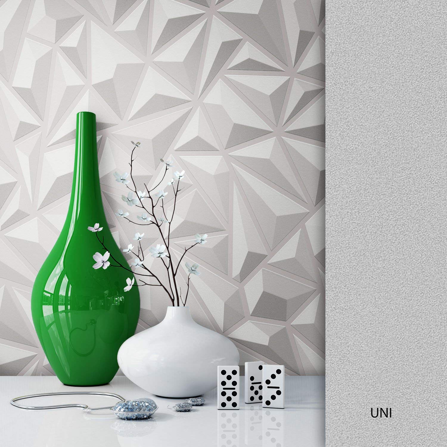 Newroom Wallpaper Grey Non-Woven Pattern/Design Beautiful Modern And Elegan