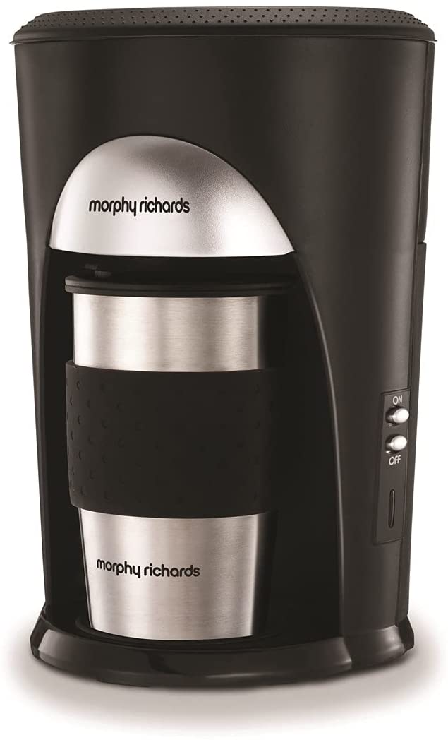 Morphy Richards 162740 Black and Brushed Stainless Steel Coffee-to-Go Filter Coffee Maker Coffee Maker, 300 ml
