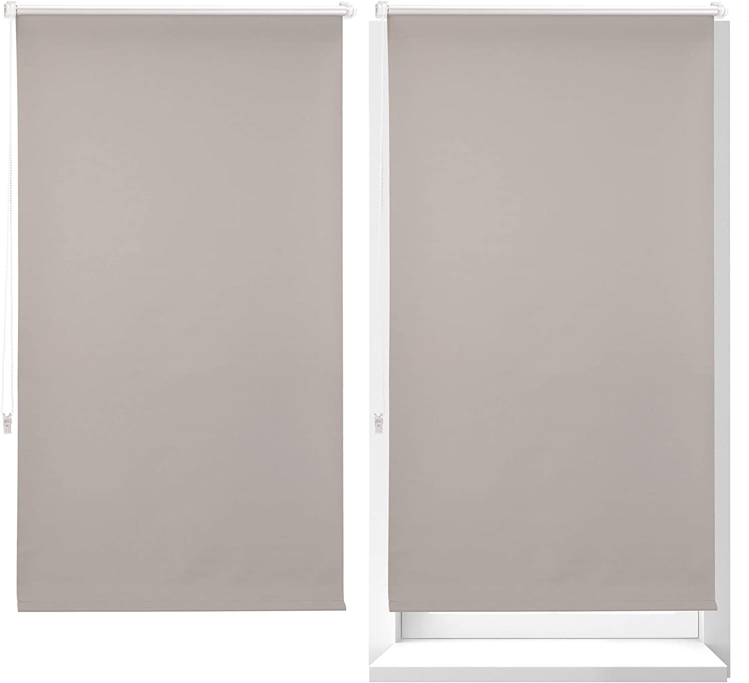 Relaxdays 2X Thermal Blackout Roller Blinds, Opaque, Thermal Coating, Total