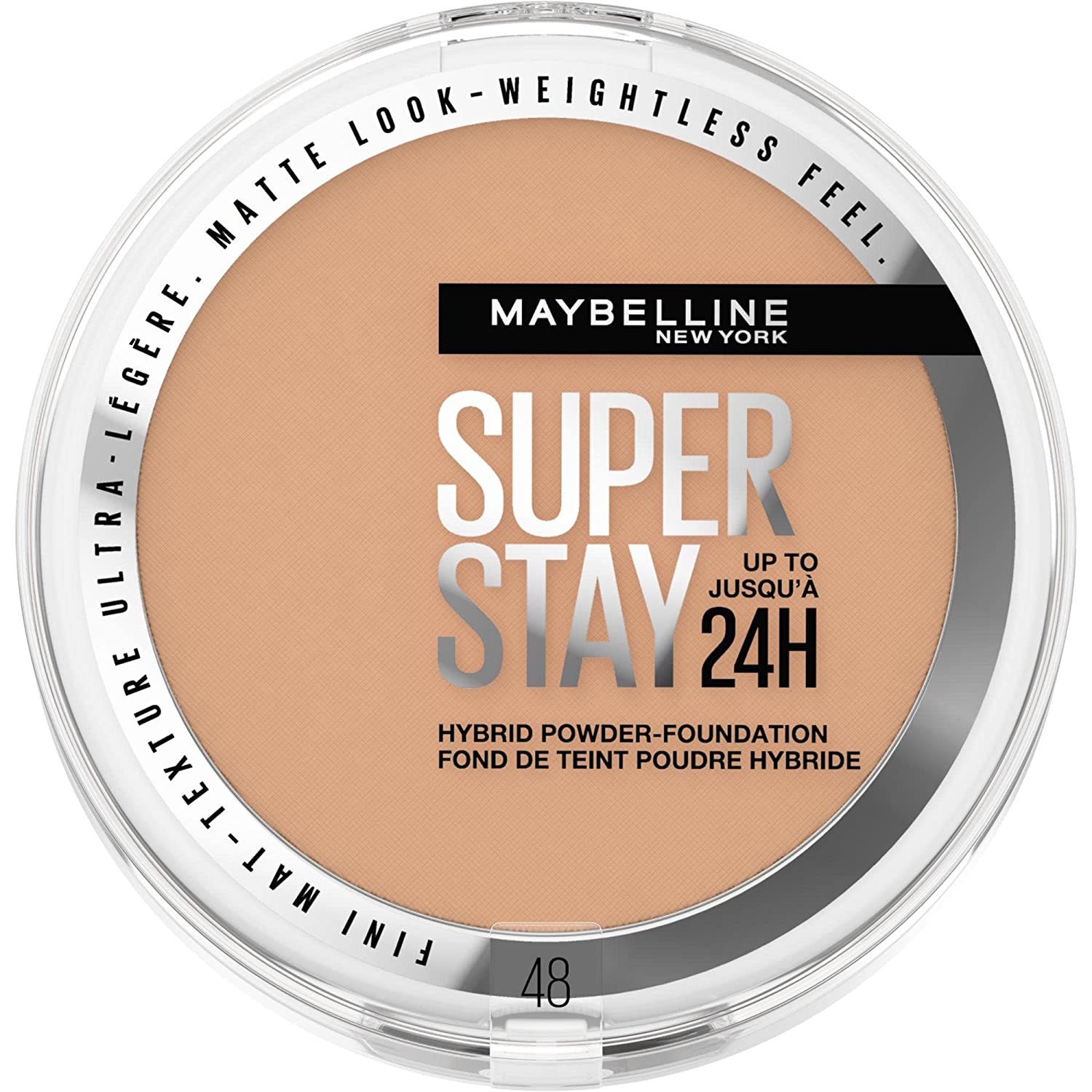 Maybelline New York Powder Make-Up, Waterproof and Matte with High Coverage, Super Stay Hybrid Powder Foundation, #48, 1 Piece, ‎no.48