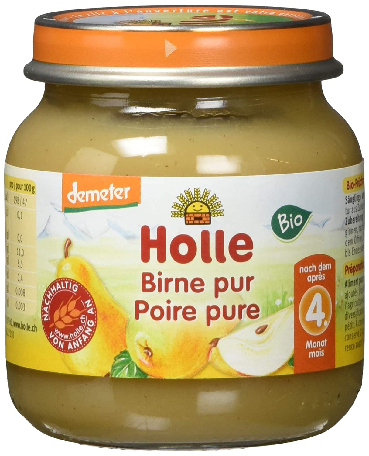 Holle Birne pur, 6er Pack (6 x 125 g) - Bio