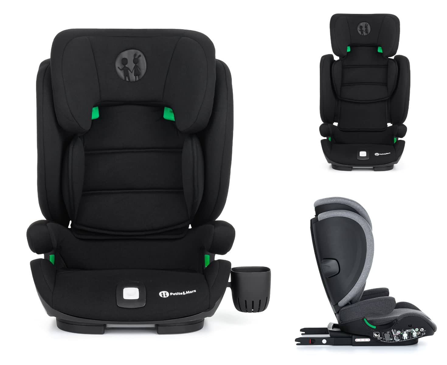 PETITE&MARS Elite Fix Car Seat I-Size 100-150 cm Lava Black