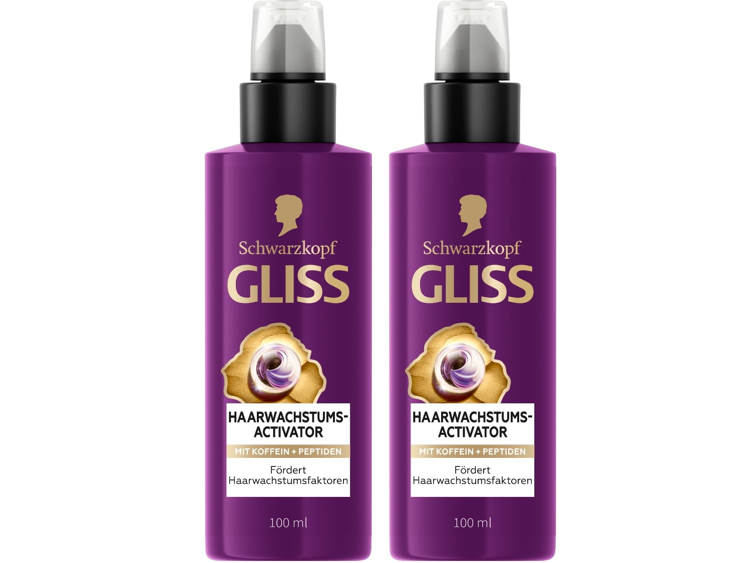 GLISS Full Hair Magic Hair Growth Activator Scalp Serum (2x 100 ml), hair serum with caffeine & peptides for weak, brittle hair, hair care promotes hair growth factors