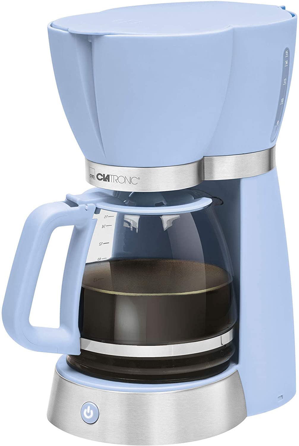 Clatronic KA Filter Coffee Maker for 15 Cups Glass Jug / Drip Stop / Automatic Shut-Off 1000 W, Black