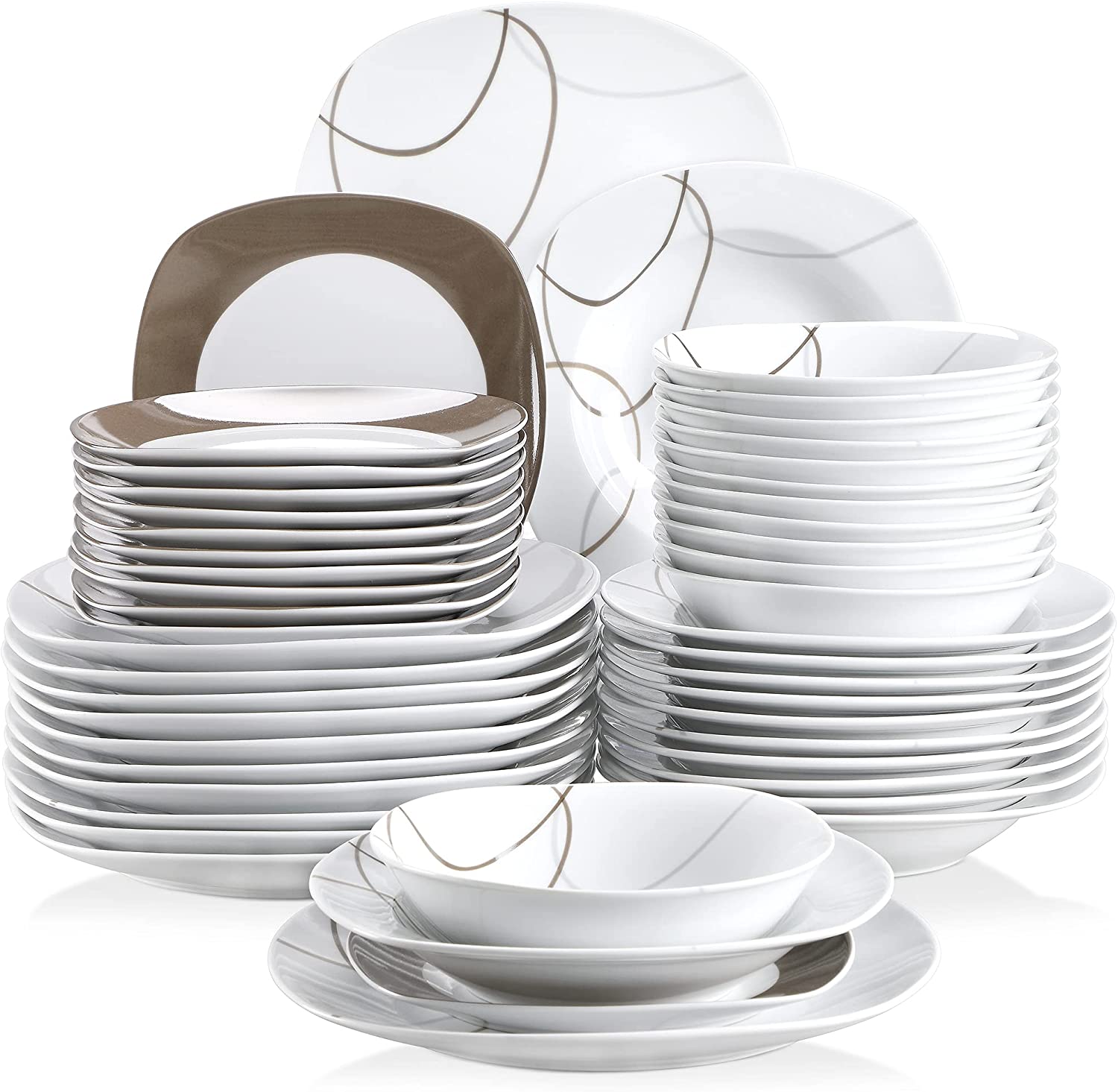 Veweet Aviva Porcelain Dinner Service 30 Pieces / 60 Pieces and Multiple additional products that can be combined with the Aviva Dinner Service