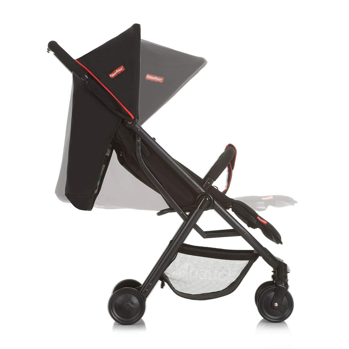 Fisher-Price Rio Plus Buggy Travel Pushchair with Reclining Position and Sun Canopy Can be Folded Small with One Hand Black