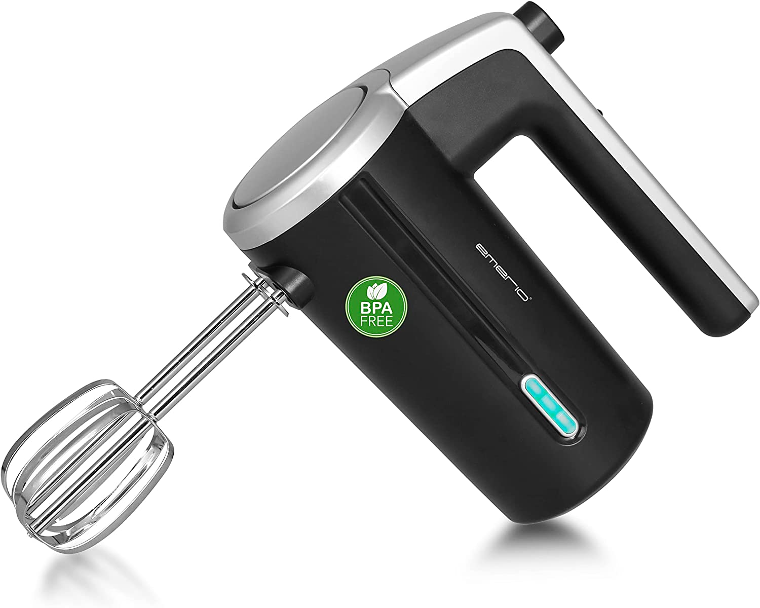 Emerio HM -126681.1 Wireless Battery Hand Mixer - 2 Stirring Rods - 3 Speeds - 2000 MAh / 7.4 V - BPA Free - Battery Level Indicator - USB Charging Cable - Up to 10 Cycles at 3 Minutes