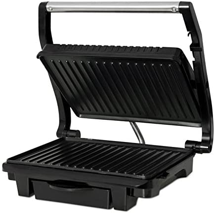 ELDOM GK120 Electric Grill with Direct Contact, Power 1000 W, Stainless Steel Housing, Plates 25.5 x 17.8 cm Non-Stick Coating