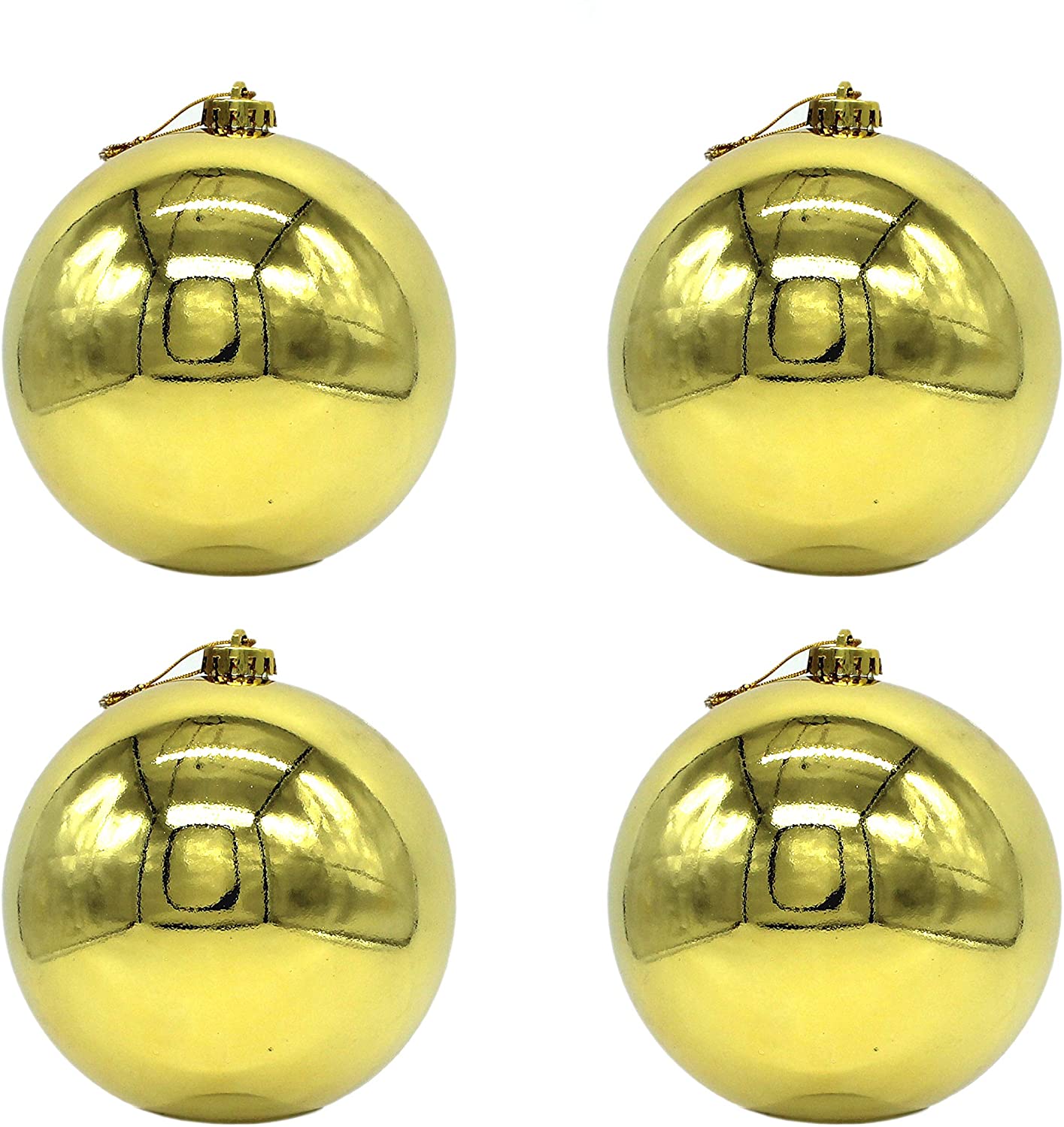DARO Decorative Christmas Baubles XXL Diameter 15 cm-Set of 4 Shiny Gold