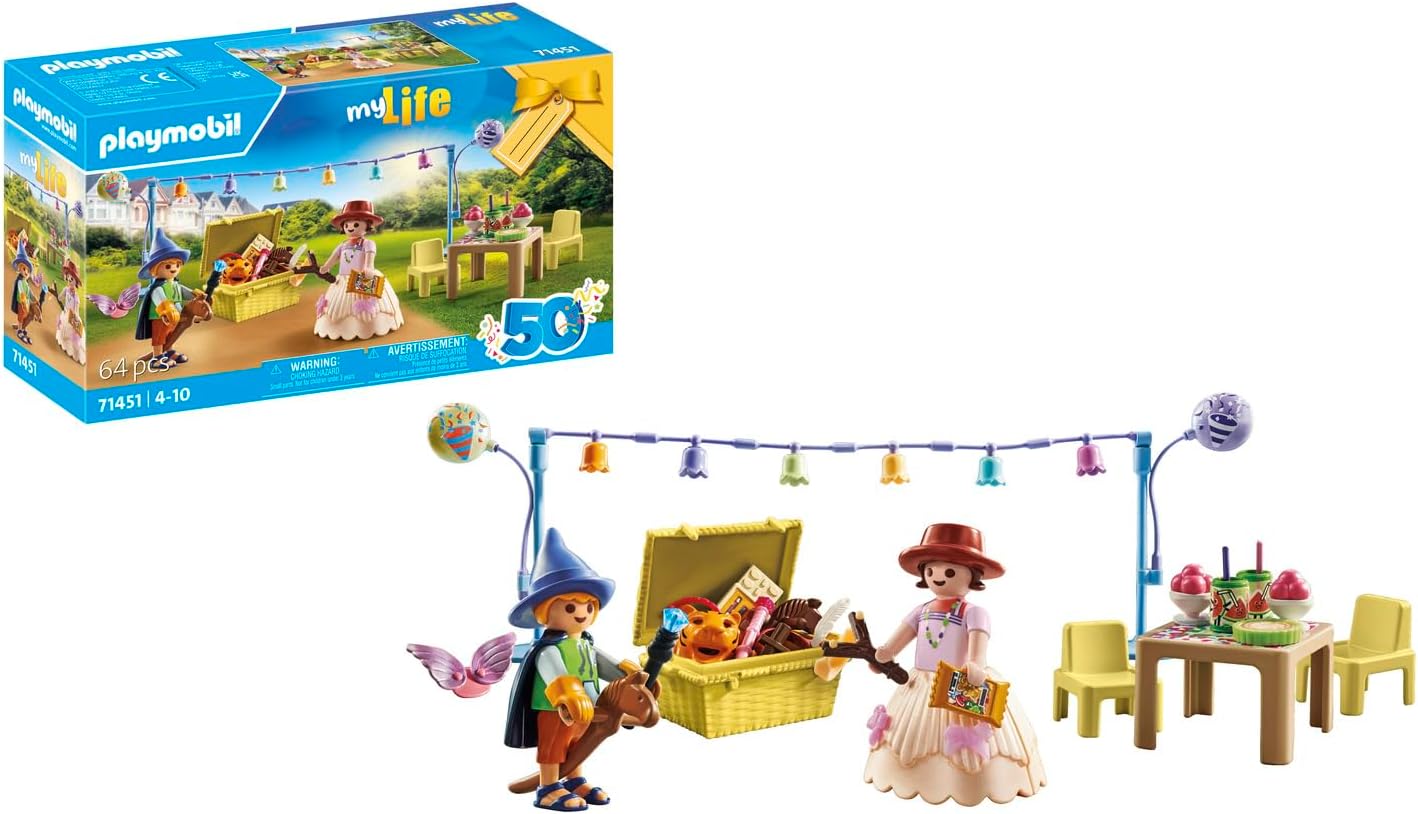 PLAYMOBIL myLife 71451 Costume Party, Imaginative Fancy Dress as Angel, Cowboy, Princess and More, Unlimited Fun with Various Accessories, Sustainable Toy for Children from 4 Years
