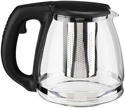 Marion10020 Teapot Tea Pot Glass Timeless Design With Stainless Steel Filter Insert 1.2 Litres