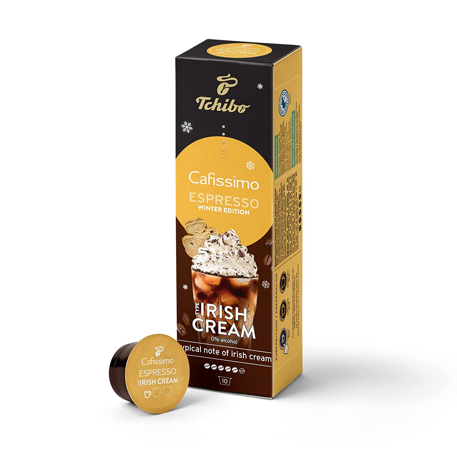 Tchibo Cafissimo Espresso Irish Cream, 10 Stück, nachhaltig und fair gehandelt, Flavoured Edition, Premium Qualität