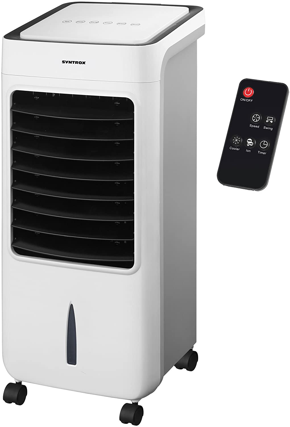 Syntrox Germany 4-in-1 Air Cooler, Humidifier, Air Freshener and Fan with Touch Panel and Remote Control, Air Flow 900 m³/h, AC 80 W, 8 l, Breeze