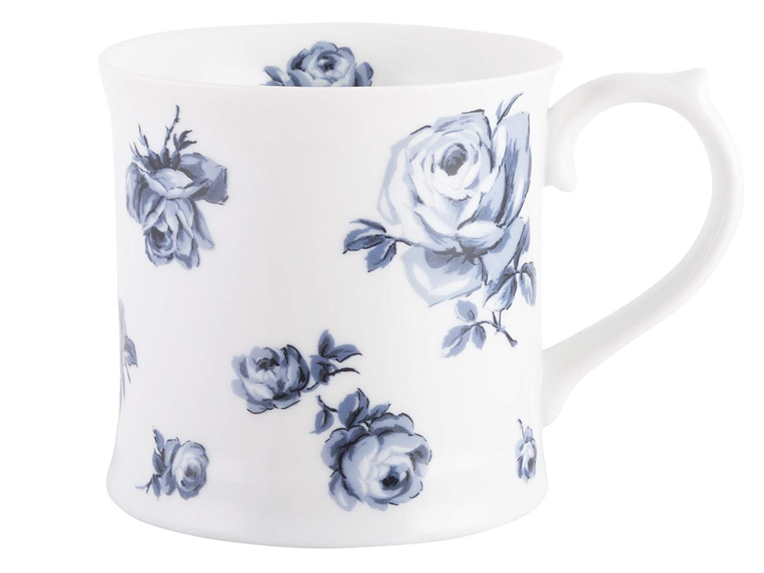 Katie Alice Vintage Indigo Beer Stein/Mug – Porcelain Flower Design, Blue