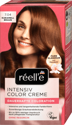 Hair color 7.04 caramel brown, 1 hour