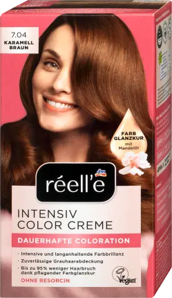 Hair color 7.04 caramel brown, 1 hour