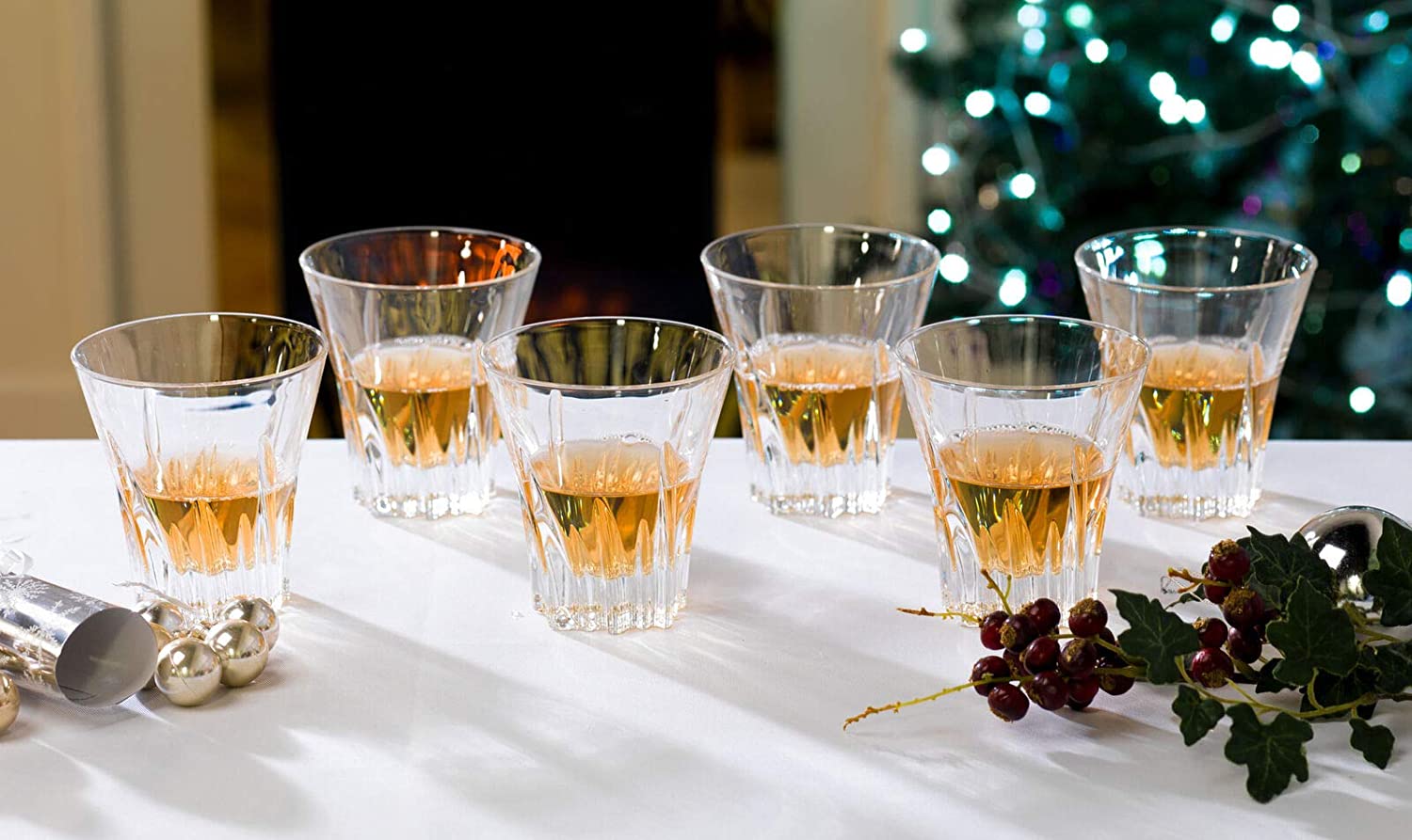RCR 26275020006 FLUENTE Crystal Short Whiskey Tumbler Water Glasses 310 ml (Pack of 6)