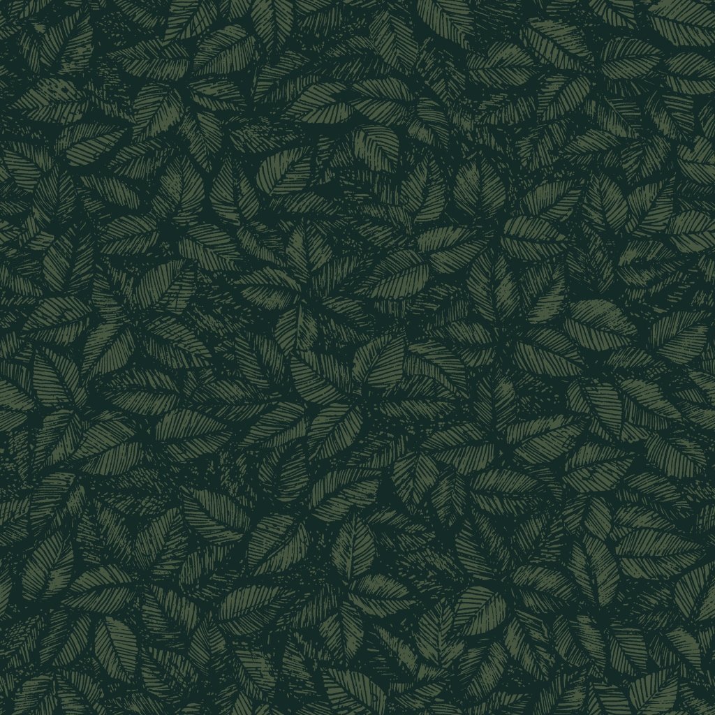 Viola Gråsten 1771 Non-Woven Wallpaper Dense foliage Drawn in Black and Gre