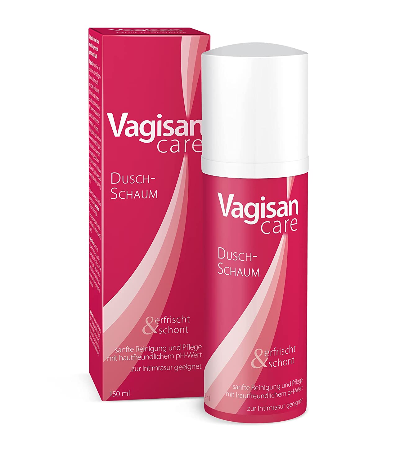 Vagisan Care Shower Foam - 2 x 150 ml - For Daily Mild Cleansing | Matched to Intimate Skin | Leaves No Dryness Feeling