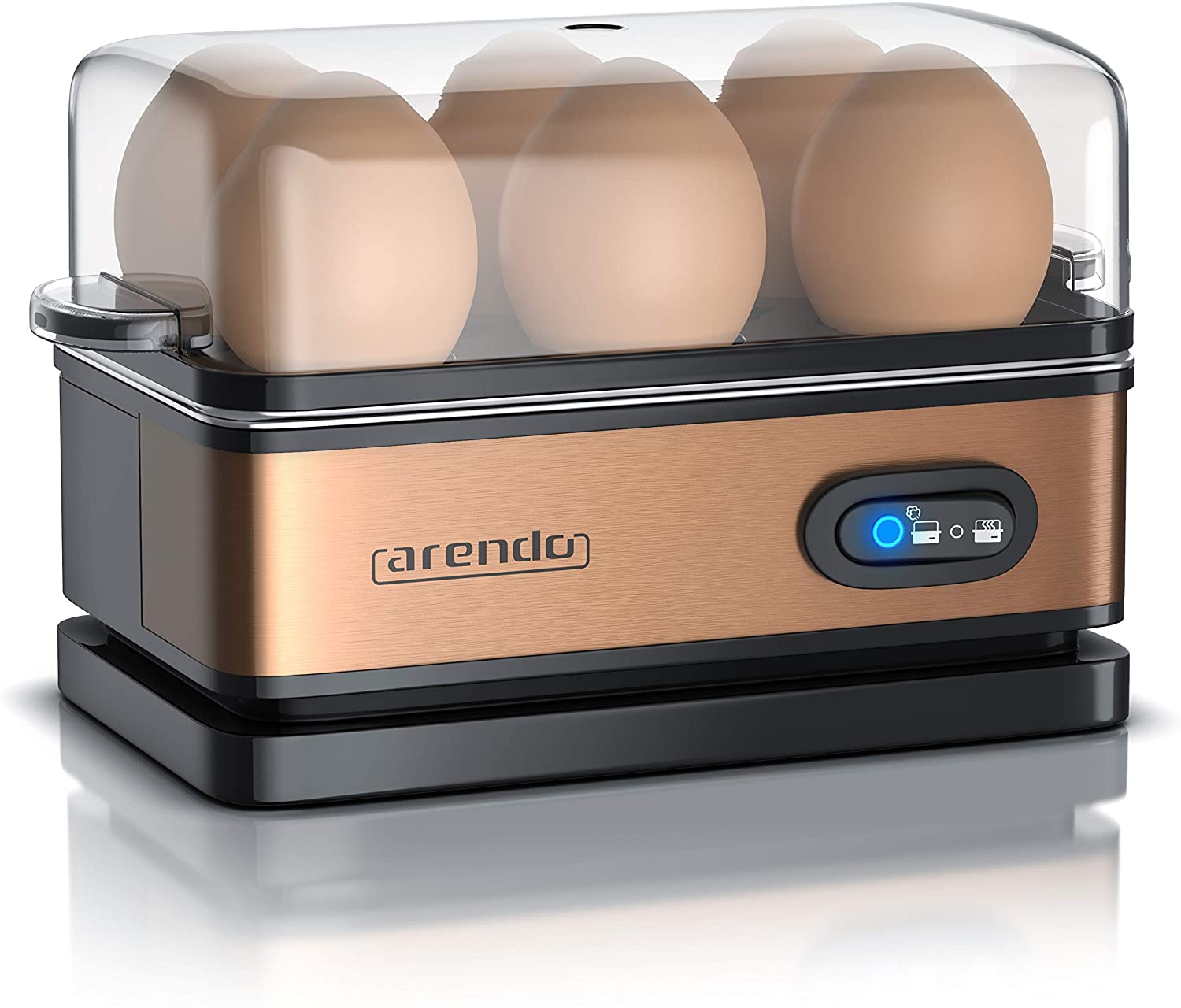 Arendo-Egg cooker stainless steel with warming function-tilt function switc