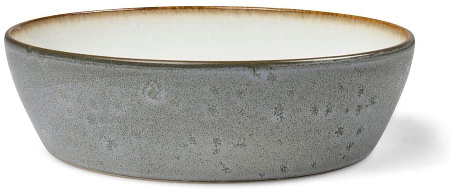 BITZ Grey / Cream Stoneware Soup Bowl 18cm Diameter