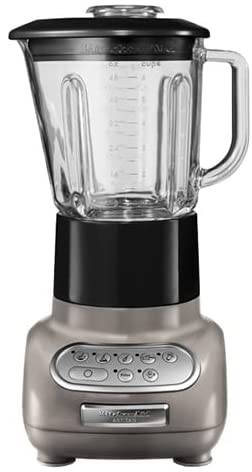KitchenAid Artisan 5KSB5553BCS Blender with 1.5 L Glass Jug and 0.75 L Culinary Shade Cocoa Silver