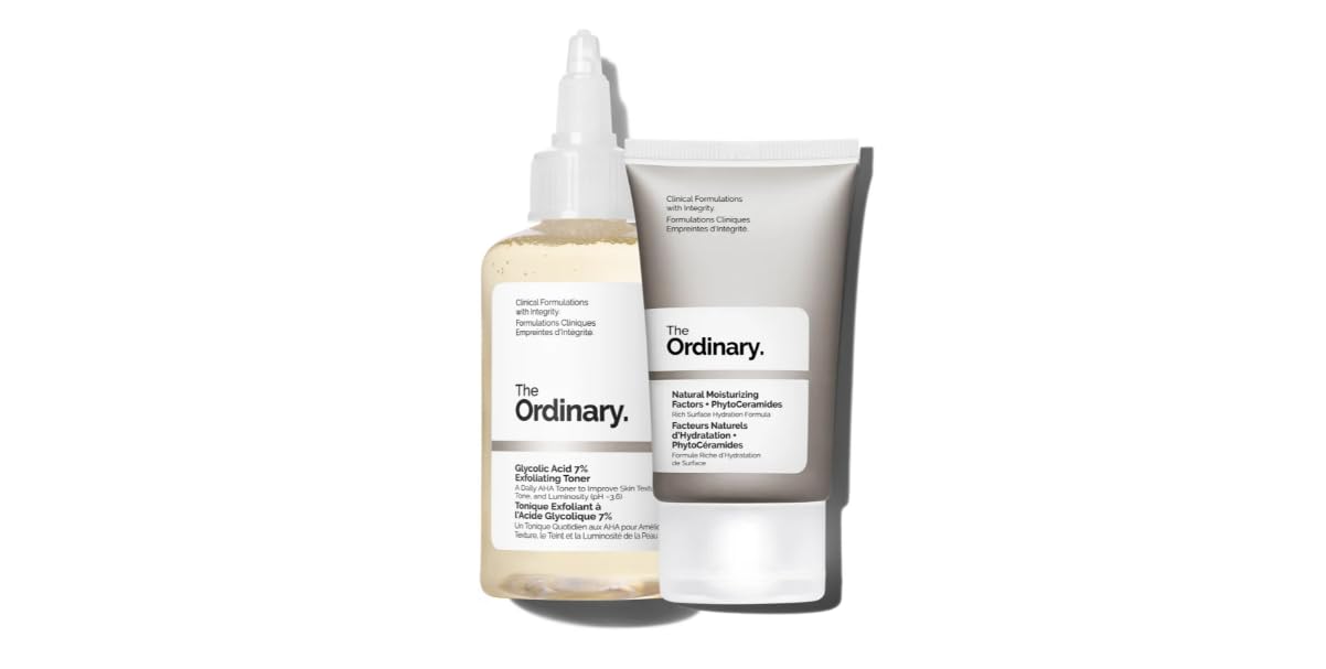 The Ordinary, The Glow Set, Natural Moisturizing Factors + PhytoCeramides 30 ml + The Ordinary Glycolic Acid 7% Exfoliating Toner Exfoliating Cleansing Tonic 100 ml
