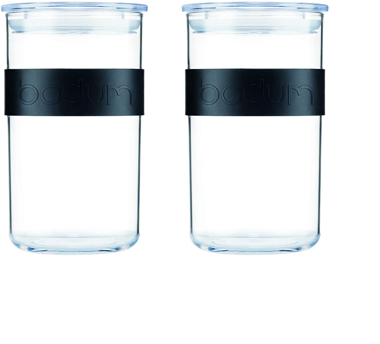 Bodum PRESSO Set of 2 Plastic Storage Jars, 1 Litre