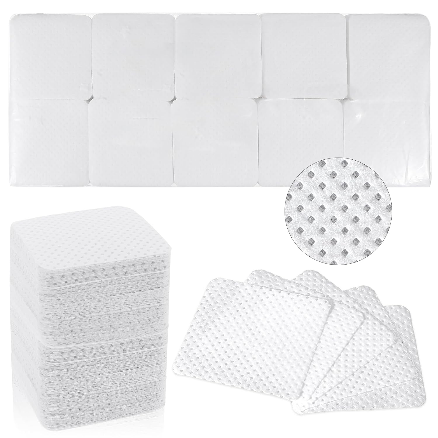 AOZUO Pack of 1000 Cellulose Pads for Gel Nails, Lint-Free, Cellulose Cellulose Cellulose Roll, Nail Wipes, Cleaner, Gel Nails, Nail Polish Remover Pads for Gel and Acrylic Nail Styling
