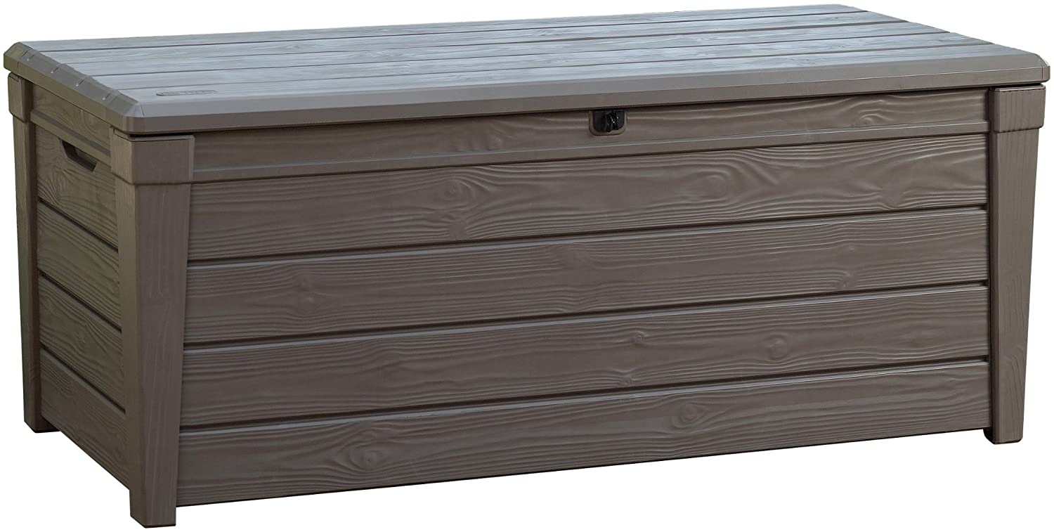 Keter Brightwood 17194454 Storage Box 455 L Wooden Finish Plastic Taupe