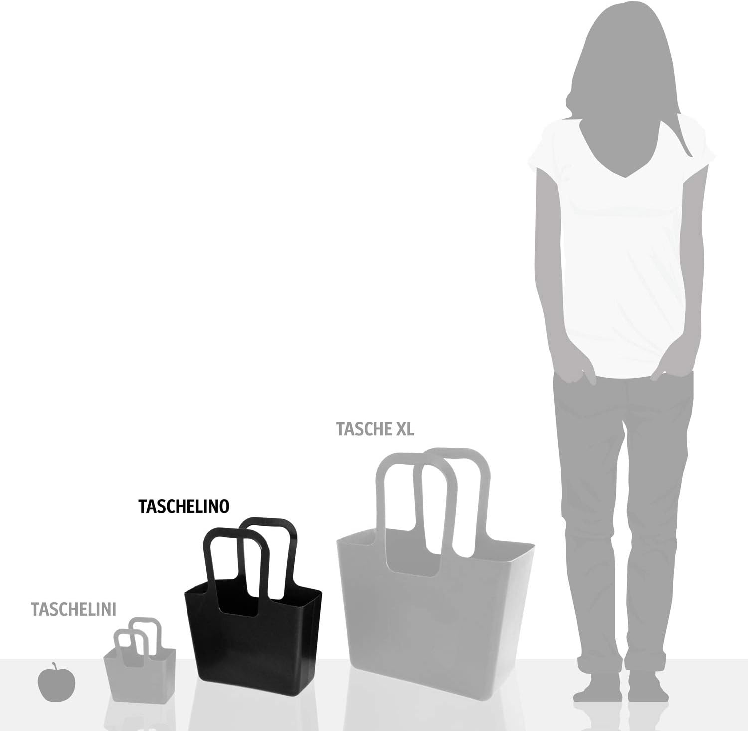Koziol Taschelino, Bag, Plastics, Shopper, Accessories, Solid Black, 5411526