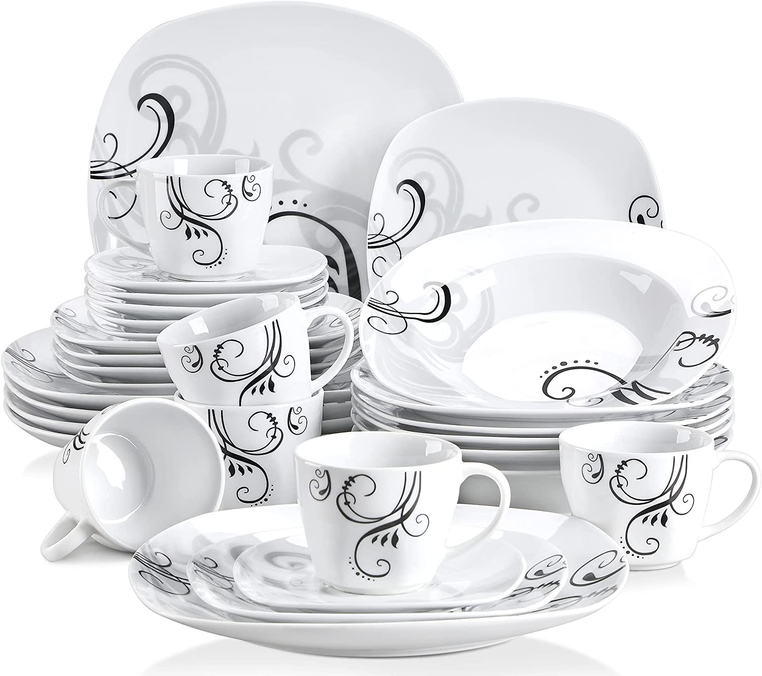VEWEET Vewett Zoey dinner service in porcelain, 18/36 pieces, crockery set, 20/40 pieces, breakfast service, 24/48 pieces. dinner service, 30/60 pieces.