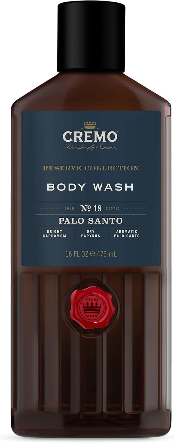 CREMO - Cooling Body Wash For Men | Rejuvenating Citrus & Mint Leaf Shower Gel | 473 ml + Palo Santo Body Wash For Men | Luxury Fragrance Shower Gel | 473ml