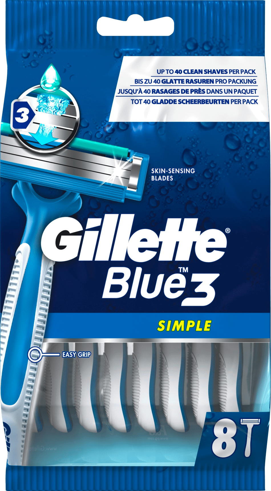 Disposable Razor Blue3 Simple, 8 Pcs
