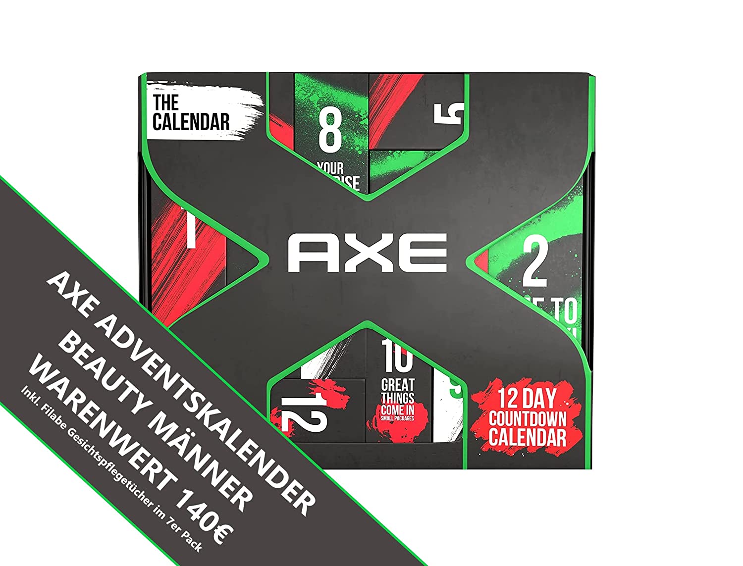 AXE Adventskalender 2021 Männer Beauty -CLASSIC EDITION- 12 Pflege Beauty Kosmetik Advent Kalender für den Mann, Weihnachtskalender Wert 140 €, Herren, ‎schwarz