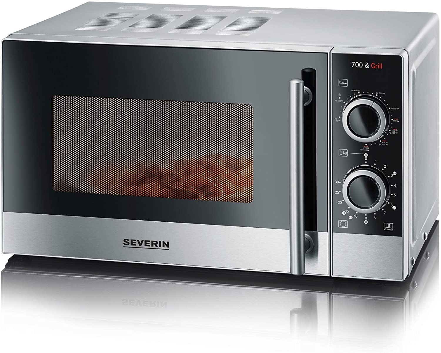 SEVERIN Microwave oven with grill function, approx. 20L: approx. 700 W, grill function approx. 900 W.