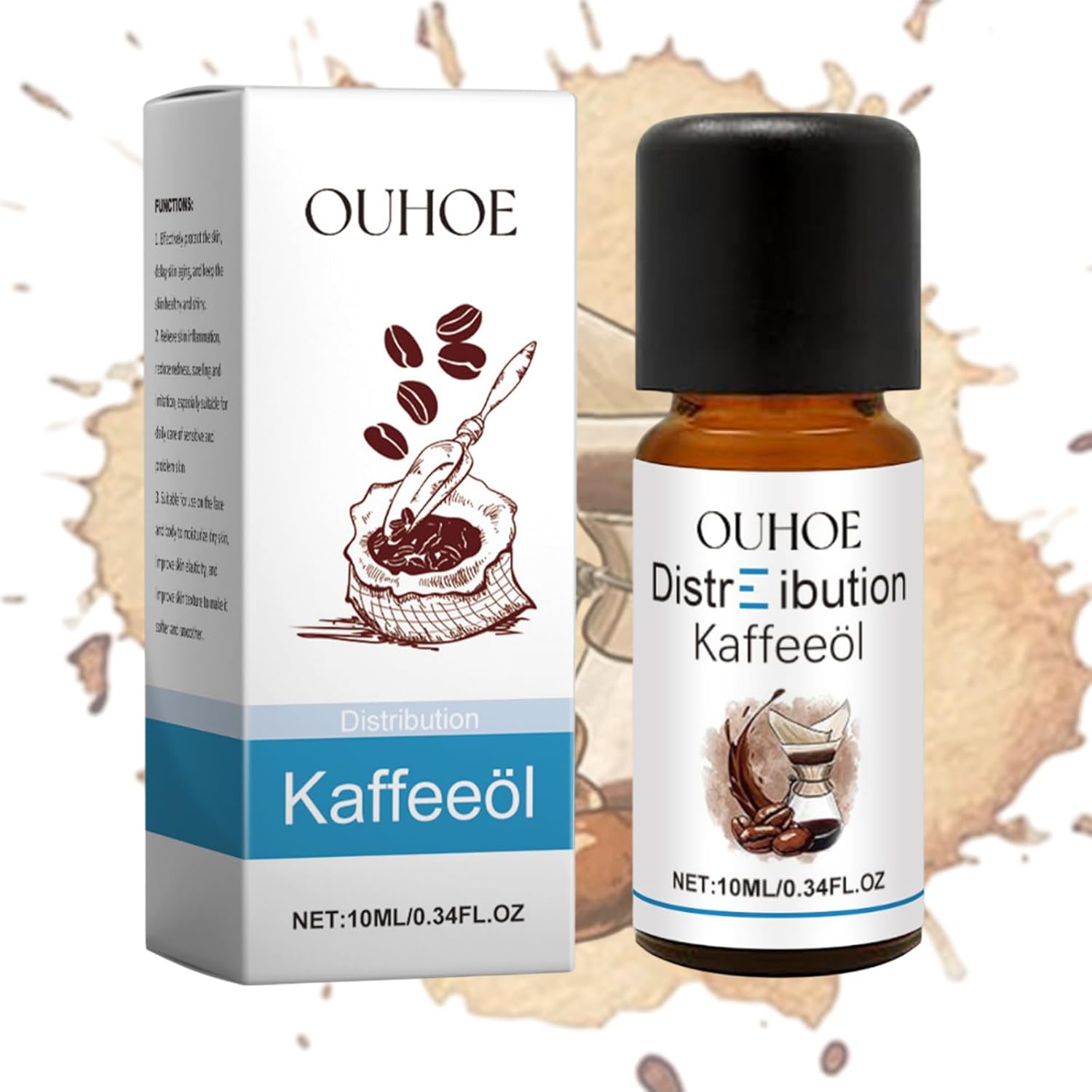 Coffee Oil, Essential Oil, Moisturizing Pure Coffee Essential Oil, Firming Coffee Oil Against Wrinkles, Moisturizing, Firming, Renewing, Firming Oil (10 ml)