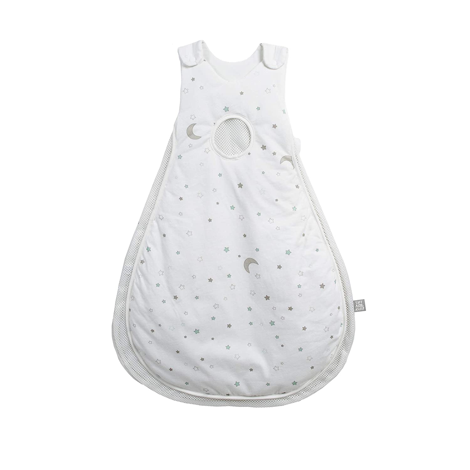 Roba safe asleep Air Baby Sleeping Bag \"Star Magic\" Size 62/68 cm, 100% Cotton, Single Jersey, Printed, Soft Filling 100% Polyester, Mesh Inserts, Air Balance System