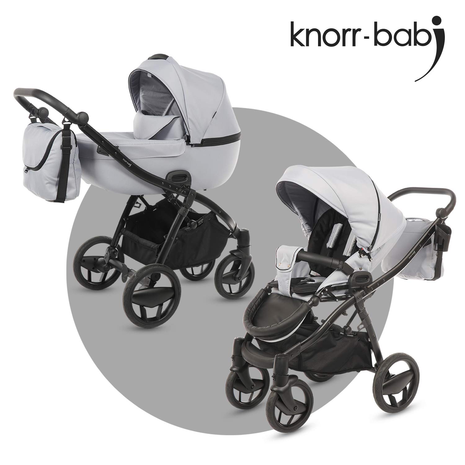 Knorr-Baby 2365-10 Piquetto Plain Light Grey / Grey