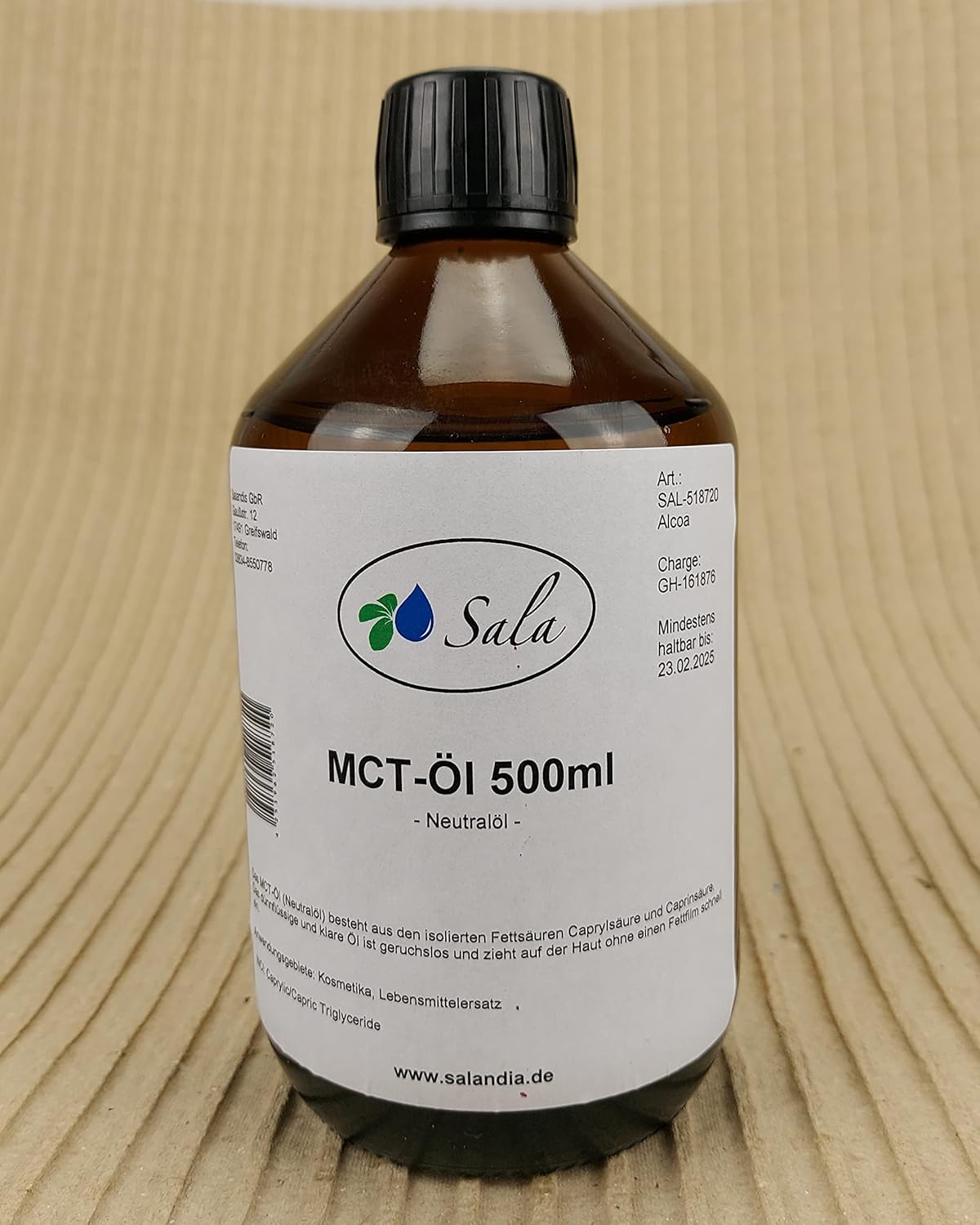 Sala MCT Oil Neutral Oil Ph. Eur. Conv. (500 ml Glass Bottle