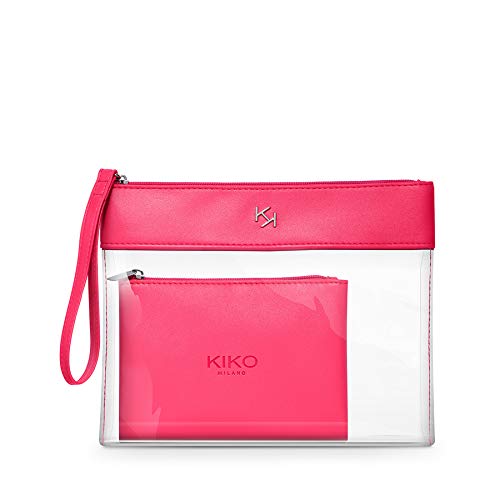 KIKO Milano Transparent Beauty Case 002 | Cosmetic Bag Transparent with Cas, ‎002 fuchsia