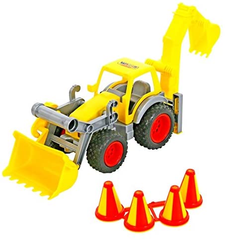 Wader Quality Toys Wader 37749 Construck Wheel Loader with Rear Excavator (in Display Box