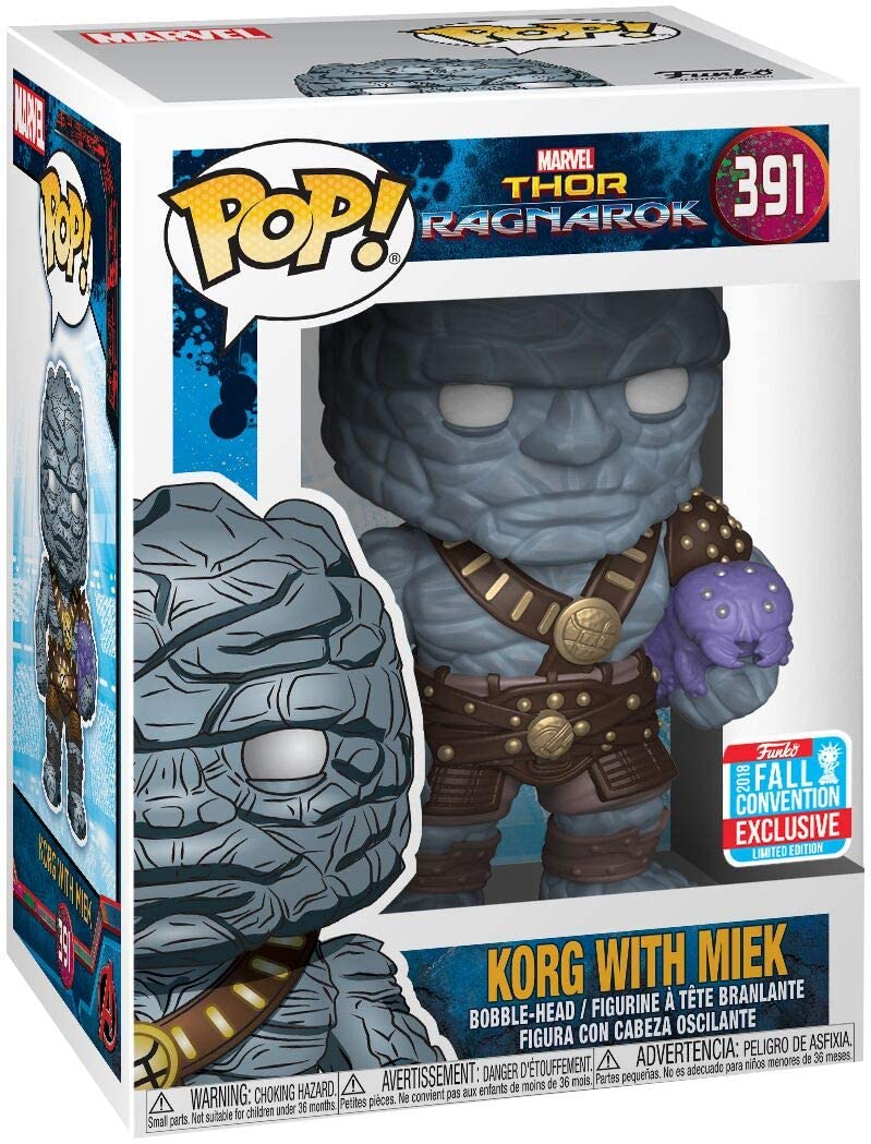 Funko - Pop! Marvel: Thor Ragnarok: Korg With Miek (Bobblehead), Multi-Colo