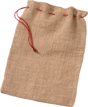 Decorating & Furnishing Gift Bag, Jute with Red Ribbon, 1 pc