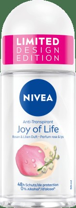 Antipanspirant deo roll-on joy of life with roses & lilies fragrance, 50 ml