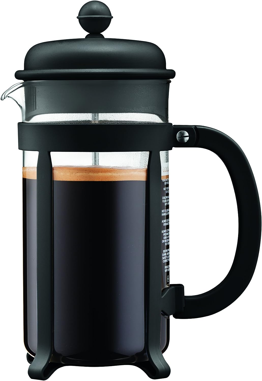 Bodum Java French Press Coffee and Tea Maker with Shatterproof SAN Plastic Carafe 32 oz Black